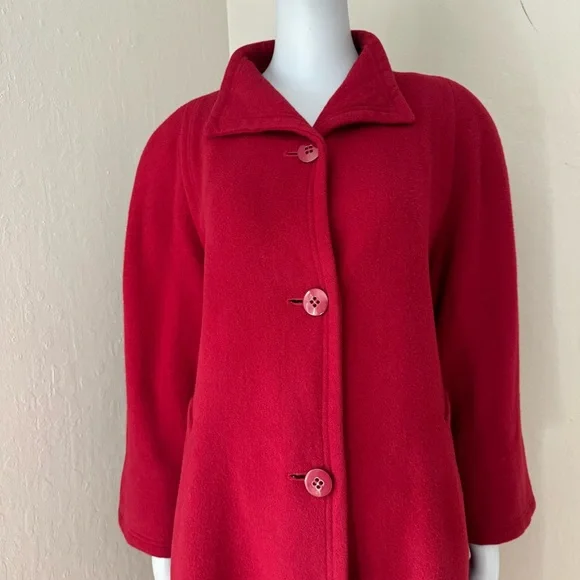 FLEURETTE Vintage 100% Camel Hair Red Swing Coat from I. Magnin